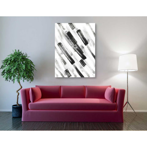 Image of 'Black and White Strokes North East' Canvas Wall Art,40 x 54