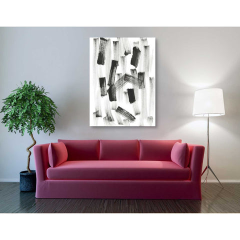 Image of 'Black and White Strokes North' Canvas Wall Art,40 x 54