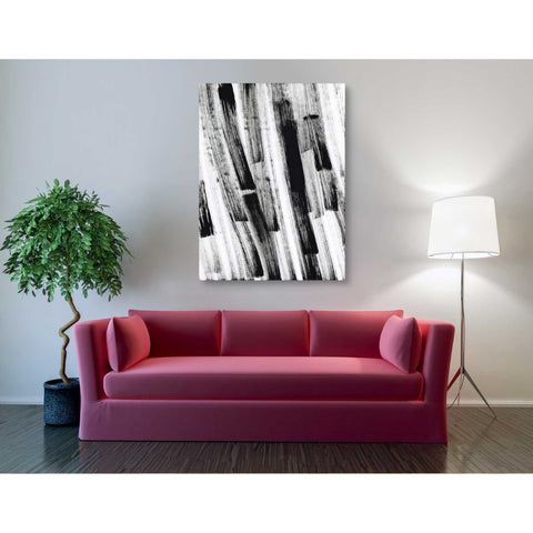 Image of 'Black and White Strokes South' Canvas Wall Art,40 x 54