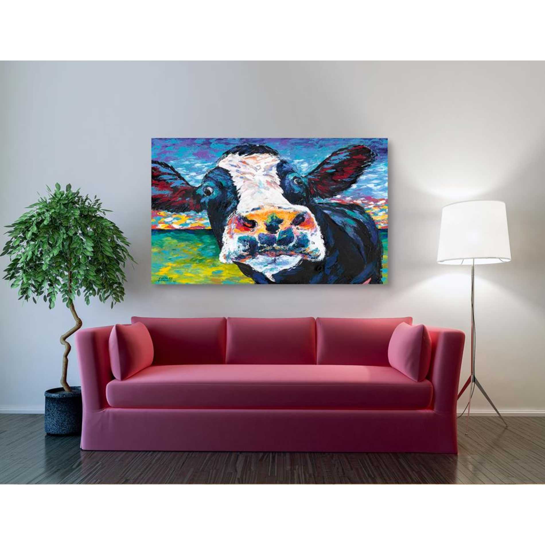 'Curious Cow II' by Carolee Vitaletti Giclee Canvas Wall Art