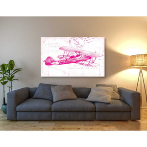 'Flight Schematic I in Pink' by Ethan Harper Canvas Wall Art,54 x 40