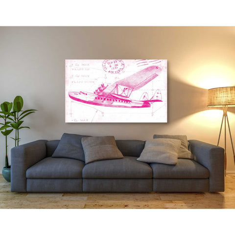 Image of 'Flight Schematic III in Pink' by Ethan Harper Canvas Wall Art,54 x 40