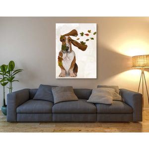 'Basset Hound Windswept and Interesting' by Fab Funky Giclee Canvas Wall Art