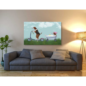 'Beagle Scooter' by Fab Funky Giclee Canvas Wall Art