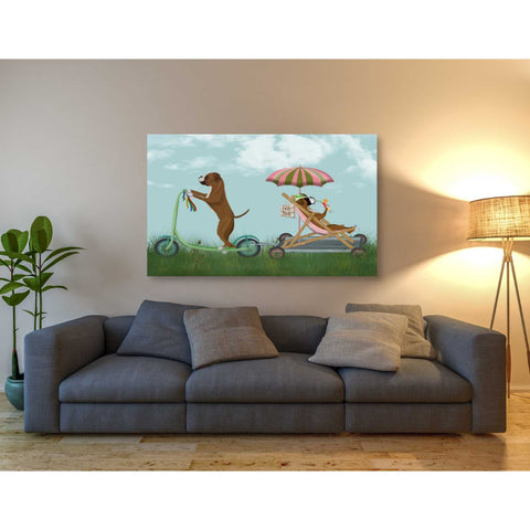 Image of 'Boxer Scooter' by Fab Funky Giclee Canvas Wall Art