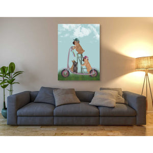'French Bulldog Scooter' by Fab Funky Giclee Canvas Wall Art