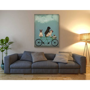 'Pug Tandem' by Fab Funky Giclee Canvas Wall Art