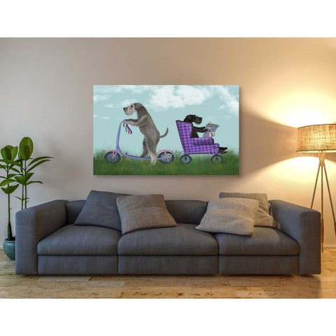 Image of 'Schnauzer Scooter' by Fab Funky Giclee Canvas Wall Art