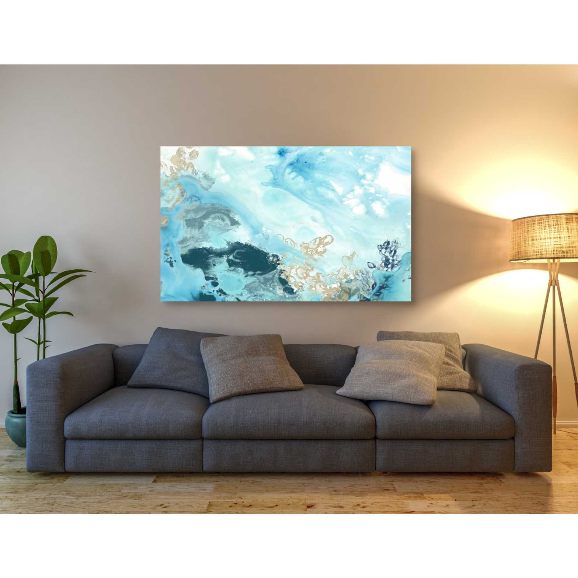 'Aqua Wave Form II' by June Erica Giclee Canvas Wall Art