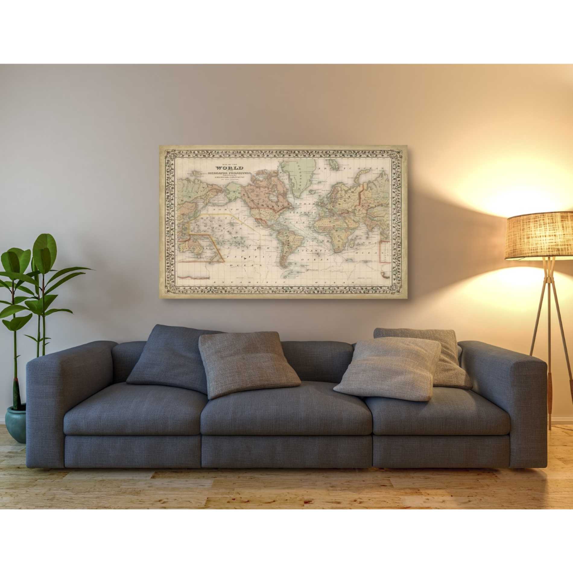 'Mitchell's World Map' by Mitchell Giclee Canvas Wall Art