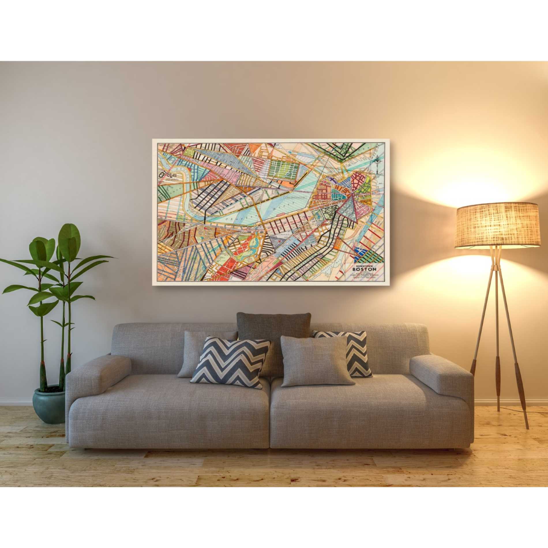 'Modern Map of Boston' by Nikki Galapon Giclee Canvas Wall Art