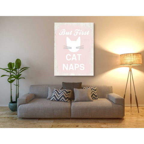 Image of 'But First Cat Naps' by Linda Woods, Canvas Wall Art,40 x 54