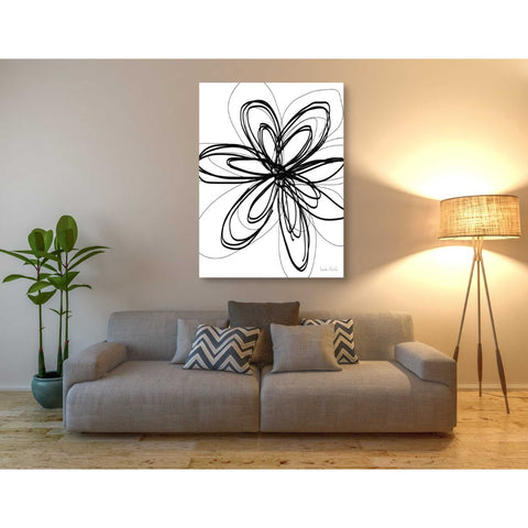 Image of 'Black Ink Flower I' by Linda Woods, Canvas Wall Art,40 x 54