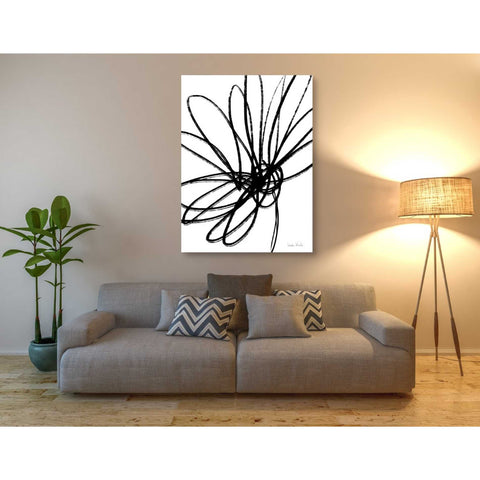Image of 'Black Ink Flower Ii' by Linda Woods, Canvas Wall Art,40 x 54