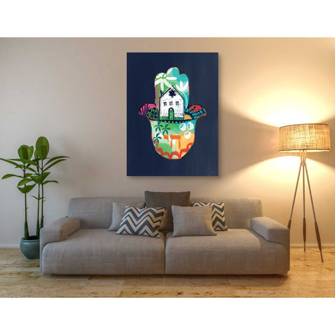 Image of 'Colorful Home Hamsa' by Linda Woods, Canvas Wall Art,40 x 54