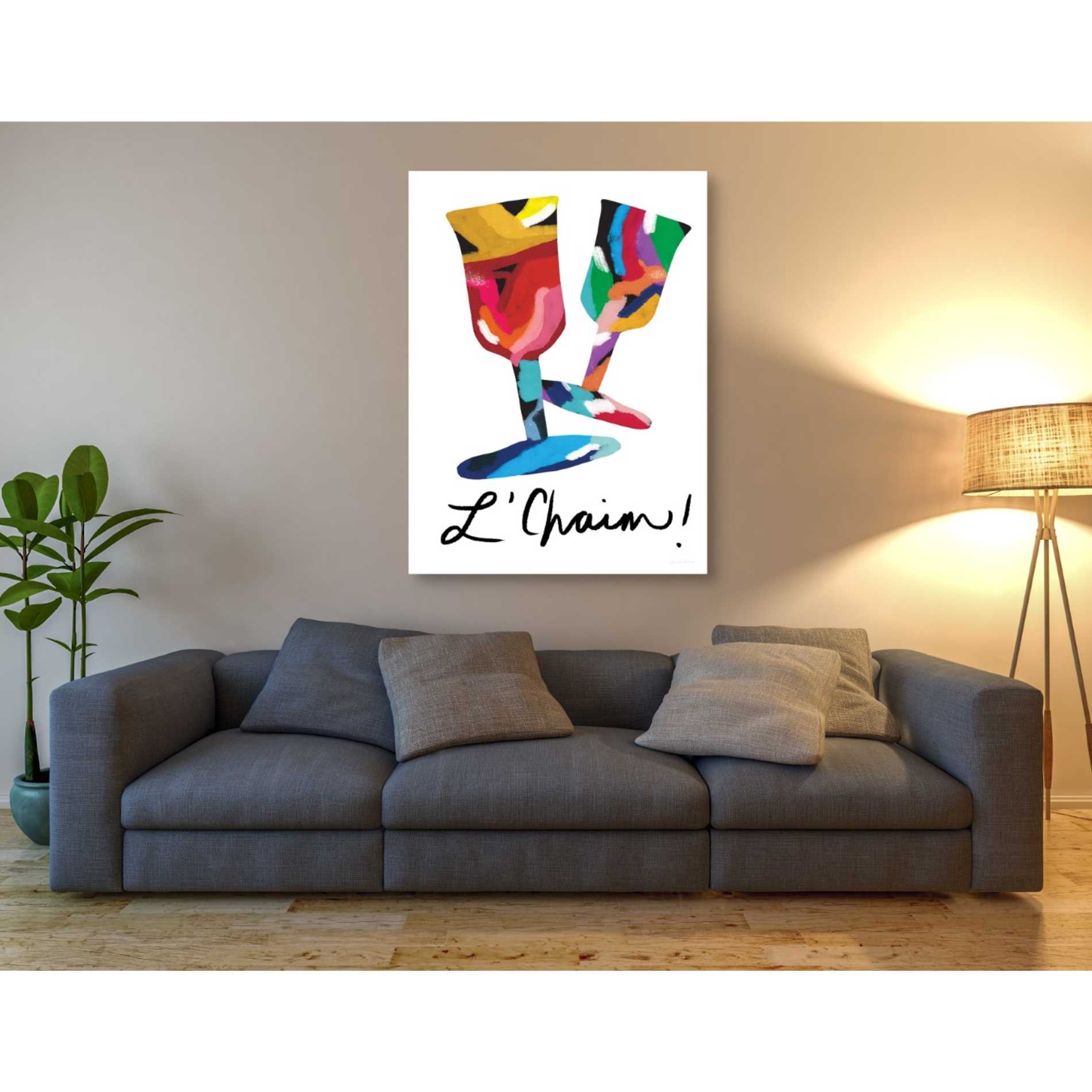 'L'Chaim Glass' by Linda Woods, Canvas Wall Art,40 x 54