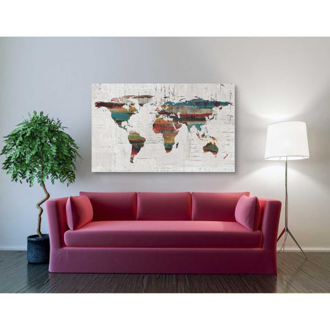 Image of 'Painted World Map IV' by Irena Orlov, Canvas Wall Art,54 x 40
