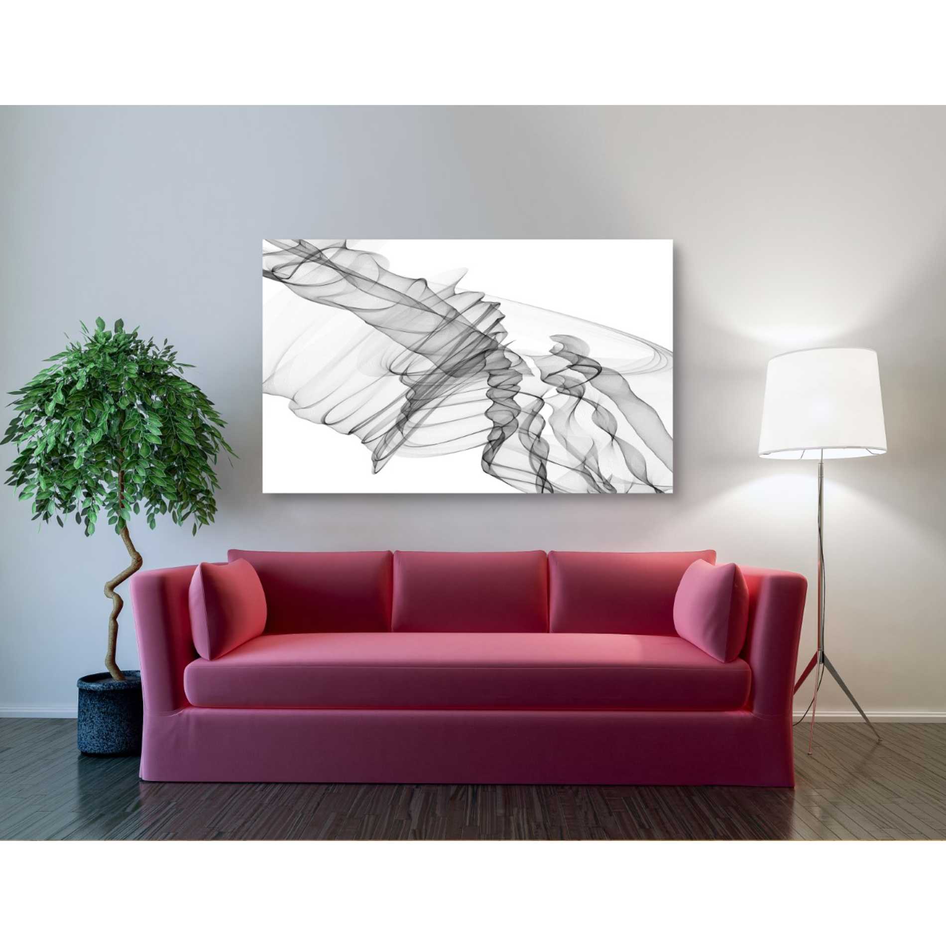 'Abstract Black and White 19-22-36' by Irena Orlov, Canvas Wall Art,54 x 40