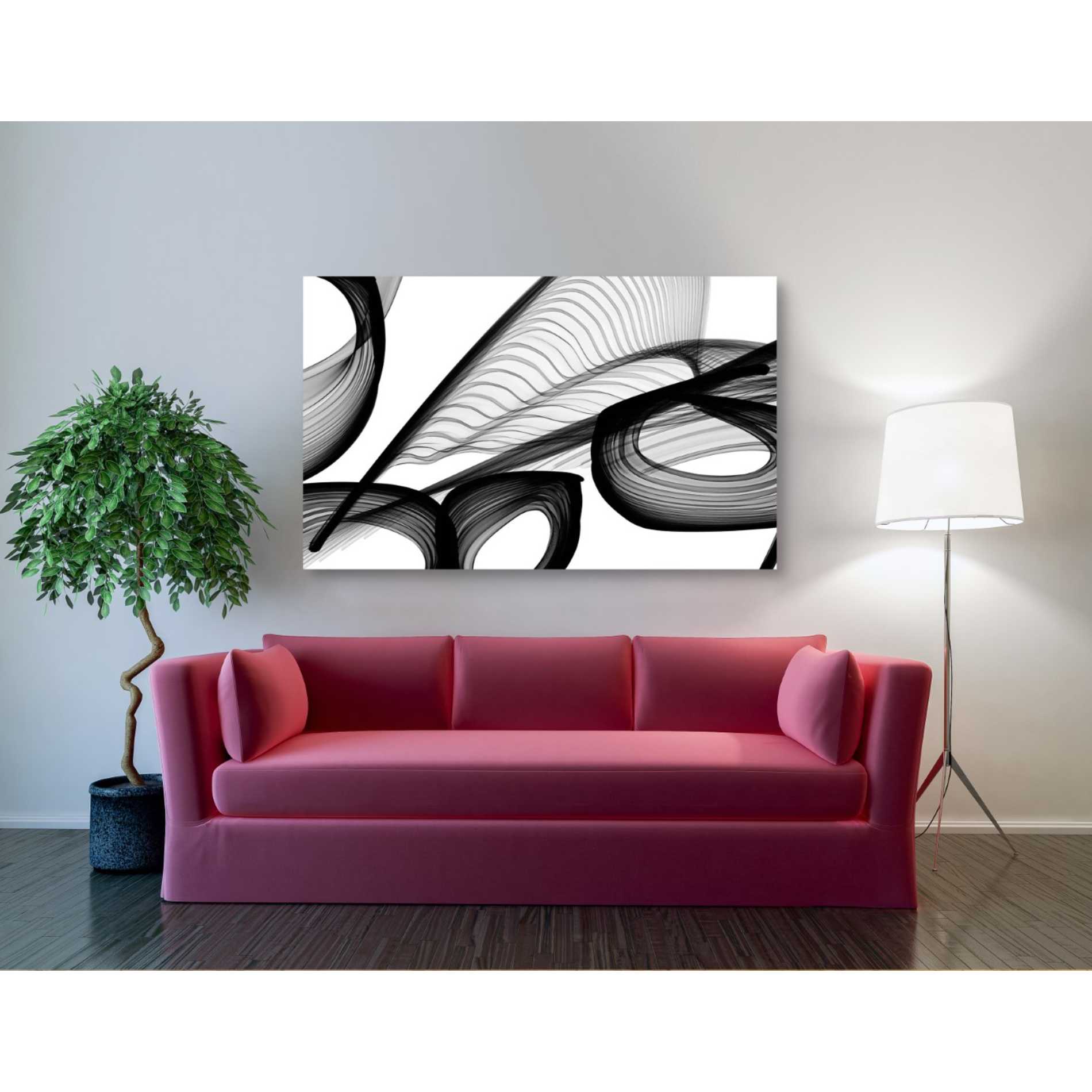 'Abstract Black and White 22-21' by Irena Orlov, Canvas Wall Art,54 x 40
