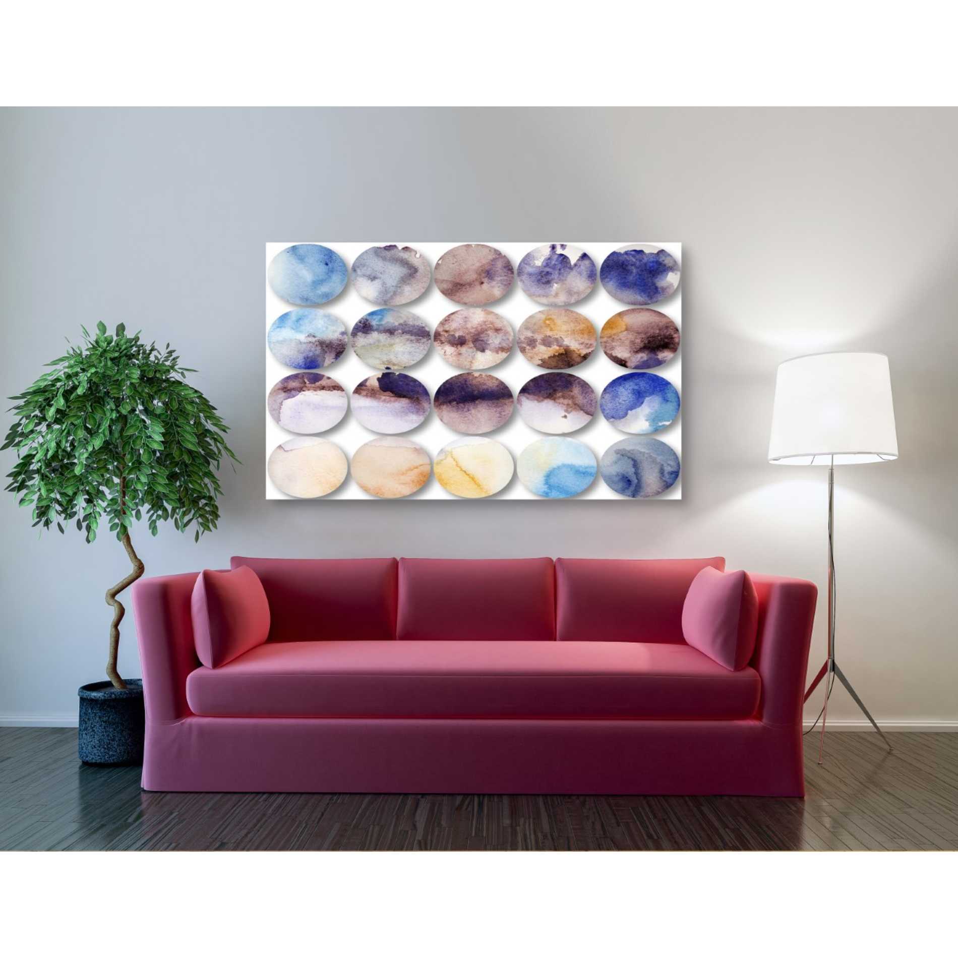 'Watercolor Colorful Circles 4' by Irena Orlov, Canvas Wall Art,54 x 40