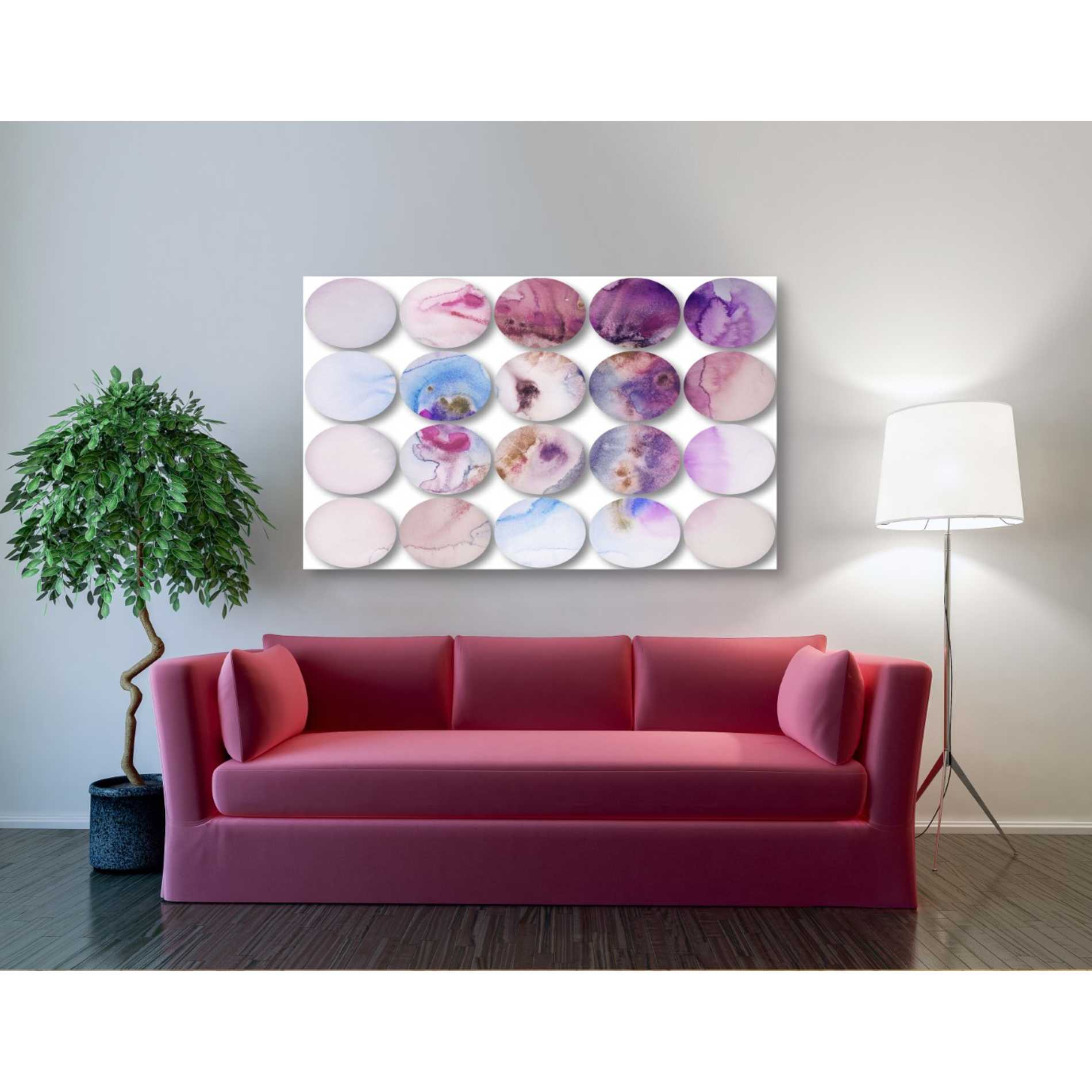 'Watercolor Colorful Circles 6' by Irena Orlov, Canvas Wall Art,54 x 40