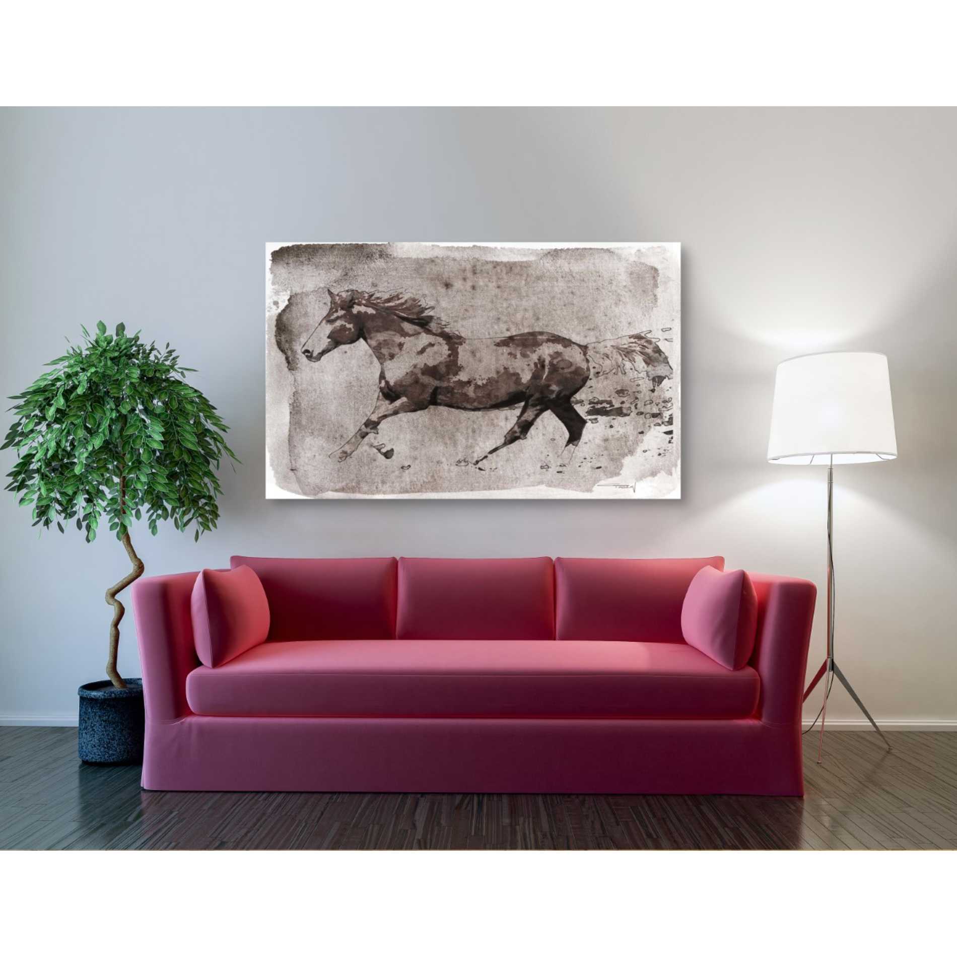 'Brown Horse Running' by Irena Orlov, Canvas Wall Art,54 x 40