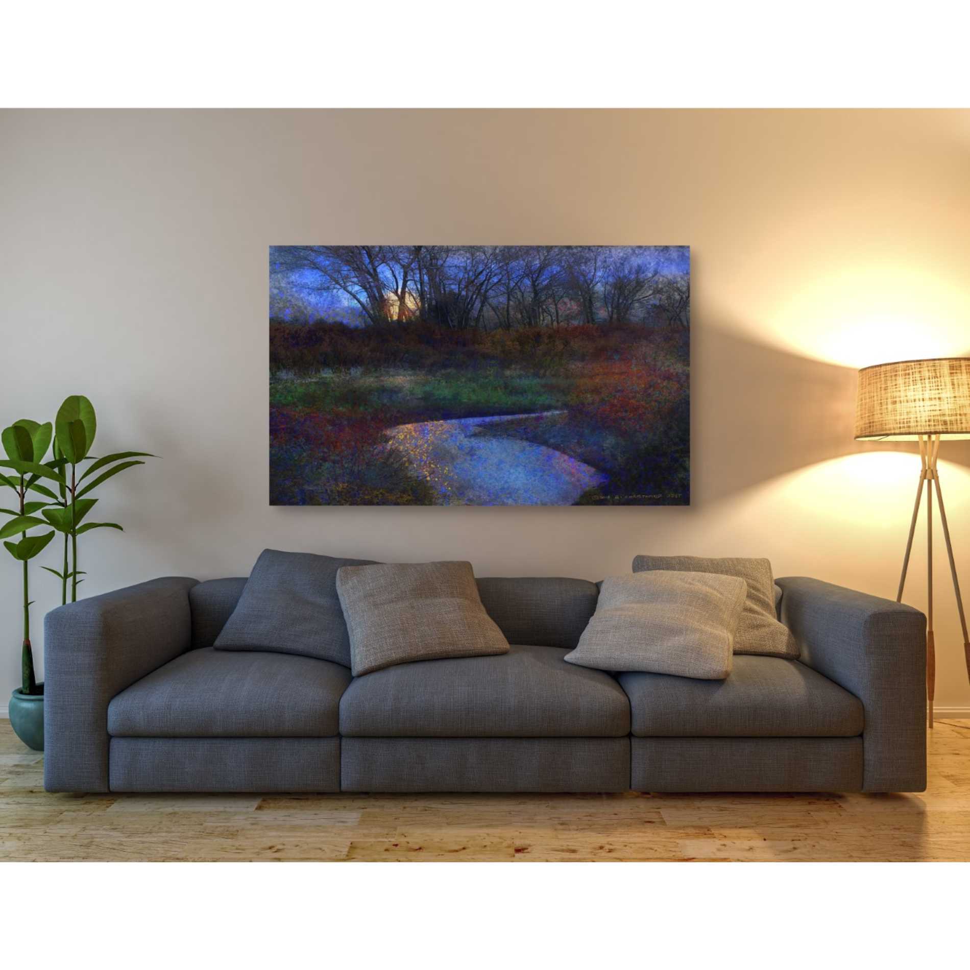 'Moonlit Stream' by Chris Vest, Giclee Canvas Wall Art