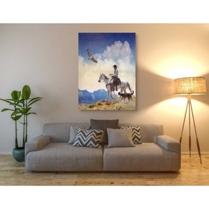 'Cowboy with Dog and Hawk' by Chris Vest, Giclee Canvas Wall Art