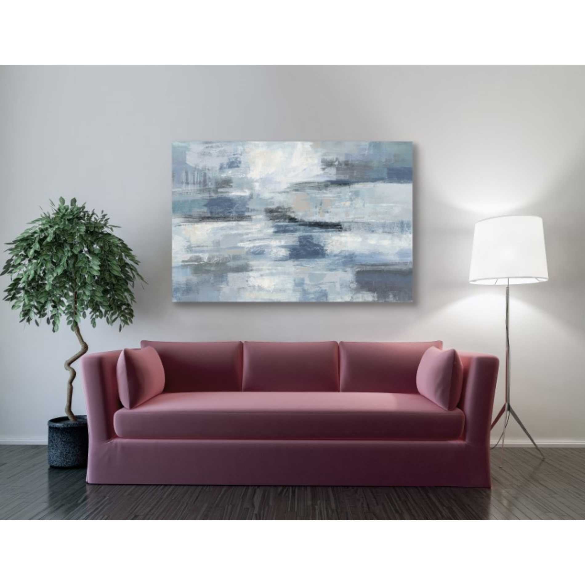 'Clear Water Indigo and Gray' by Silvia Vassileva, Canvas Wall Art,40 x 60