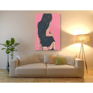 'Brunette in Black' by Giuseppe Cristiano, Canvas Wall Art,40 x 60