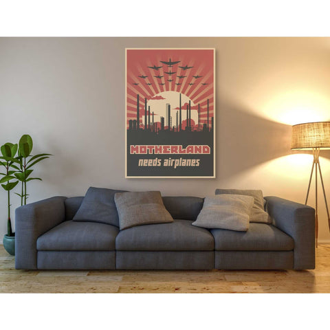 Image of 'Motherland Needs Airplanes' Canvas Wall Art,40 x 60
