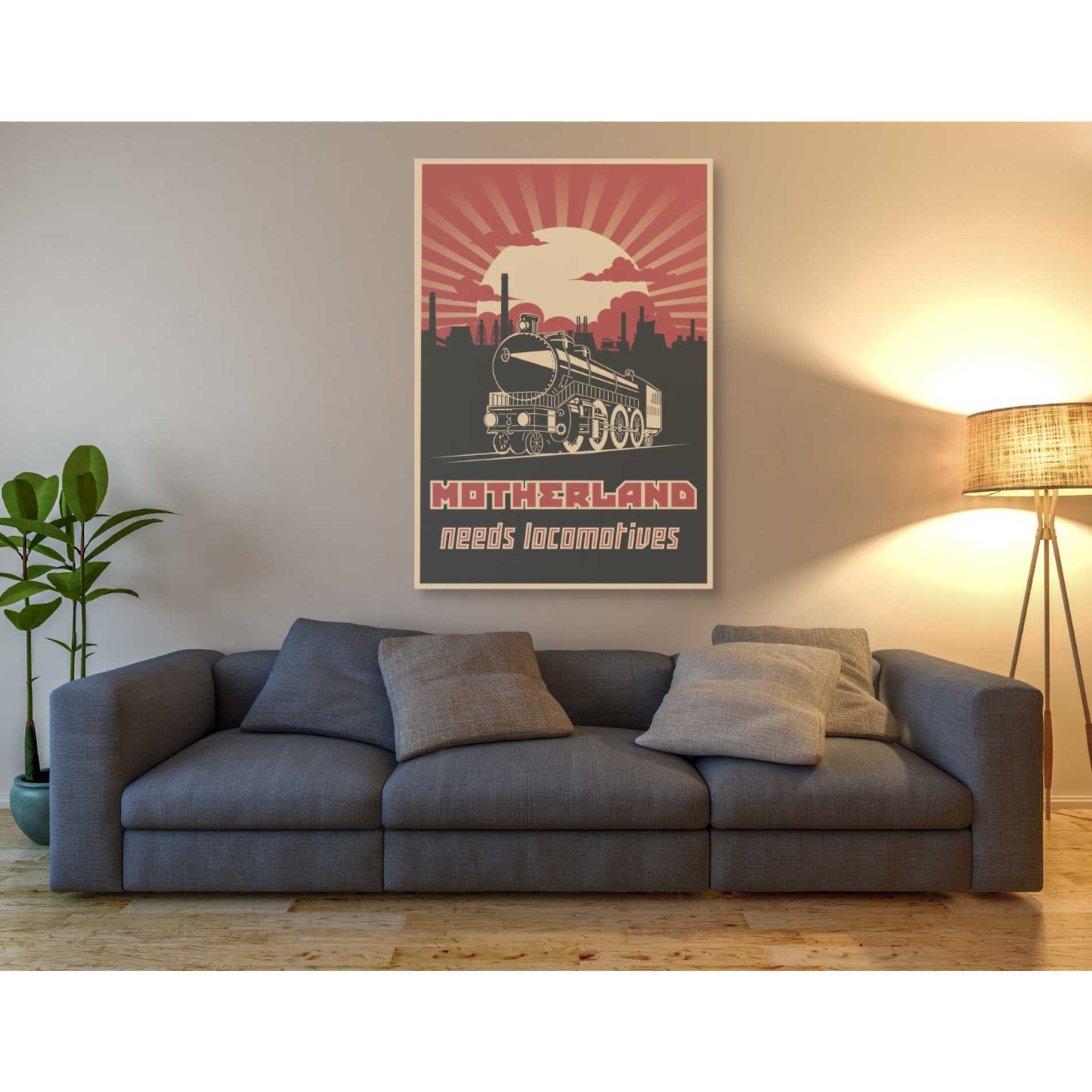 'Motherland Needs Locomotives' Canvas Wall Art,40 x 60