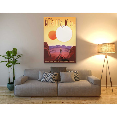 Image of 'Visions of the Future: Kepler-16b' Canvas Wall Art,40 x 60