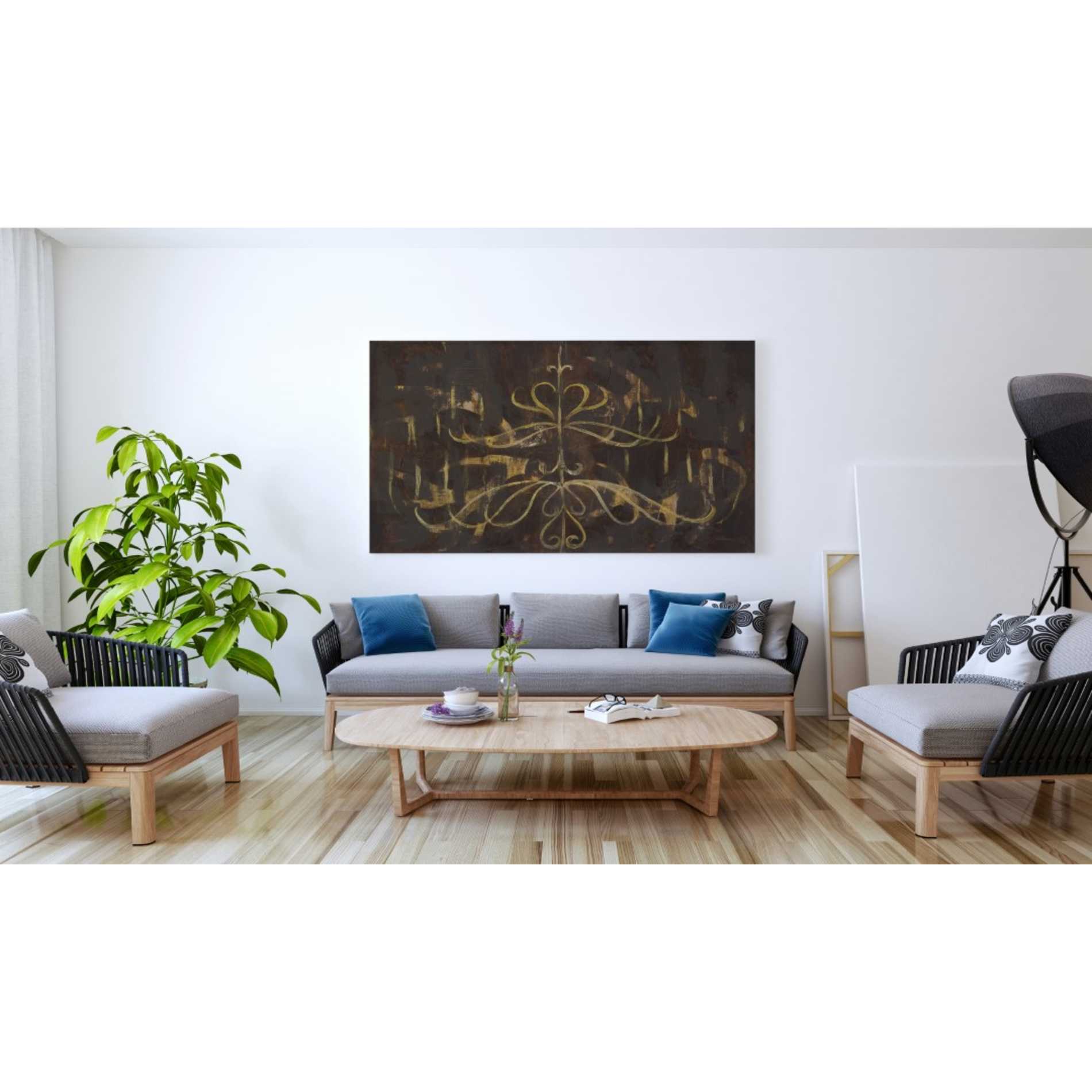 'Romantic Lines' by Albena Hristova, Canvas Wall Art,60 x 40