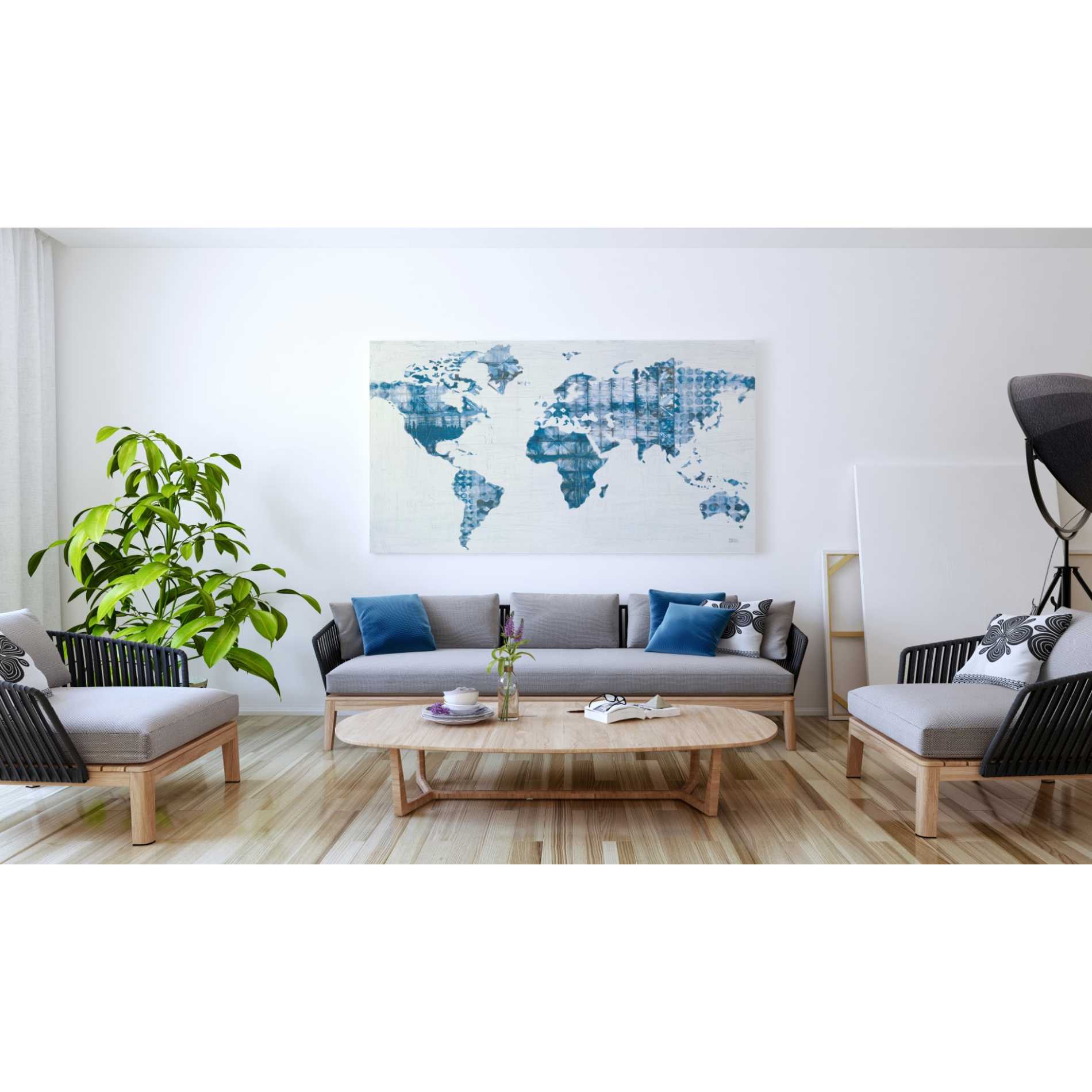 'Kanari Map Indigo' by Melissa Averinos, Canvas Wall Art,40 x 60