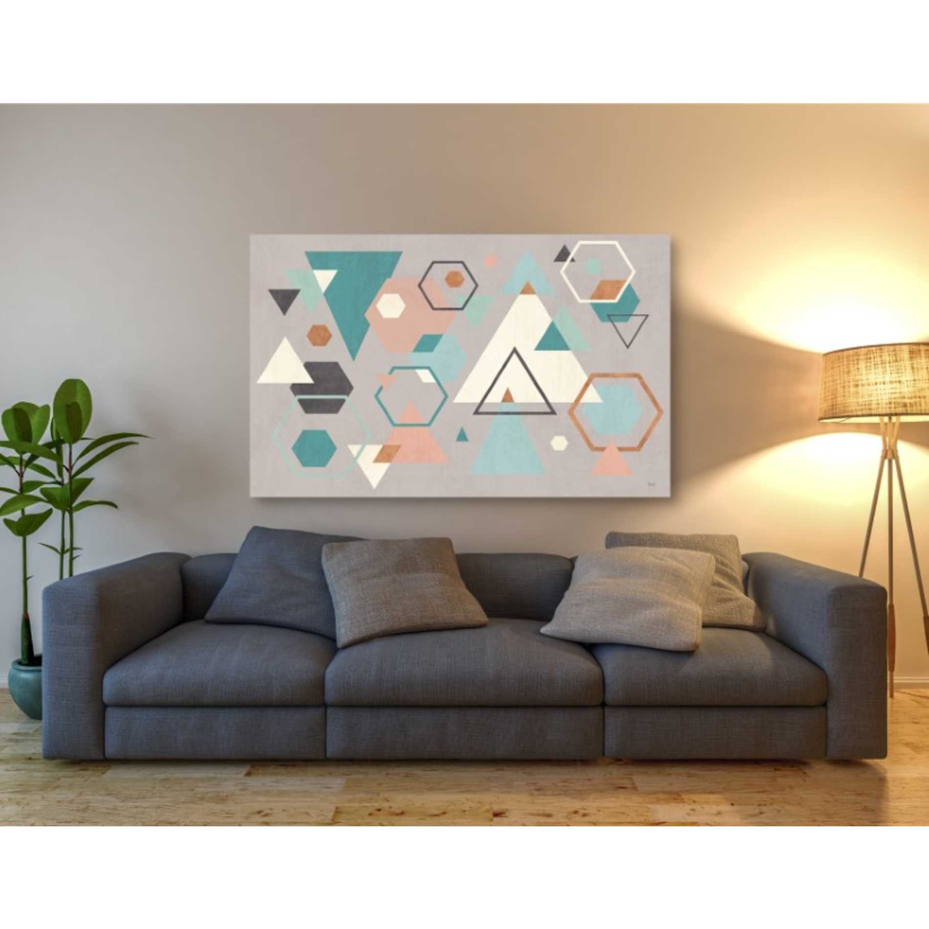 'Abstract Geo I Gray' by Veronique Charron, Canvas Wall Art,60 x 40