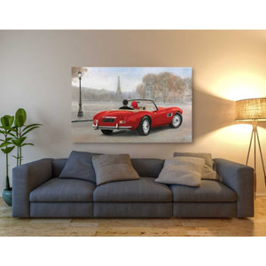 'A Ride in Paris III Red Car' by Marco Fabiano, Canvas Wall Art,60 x 40