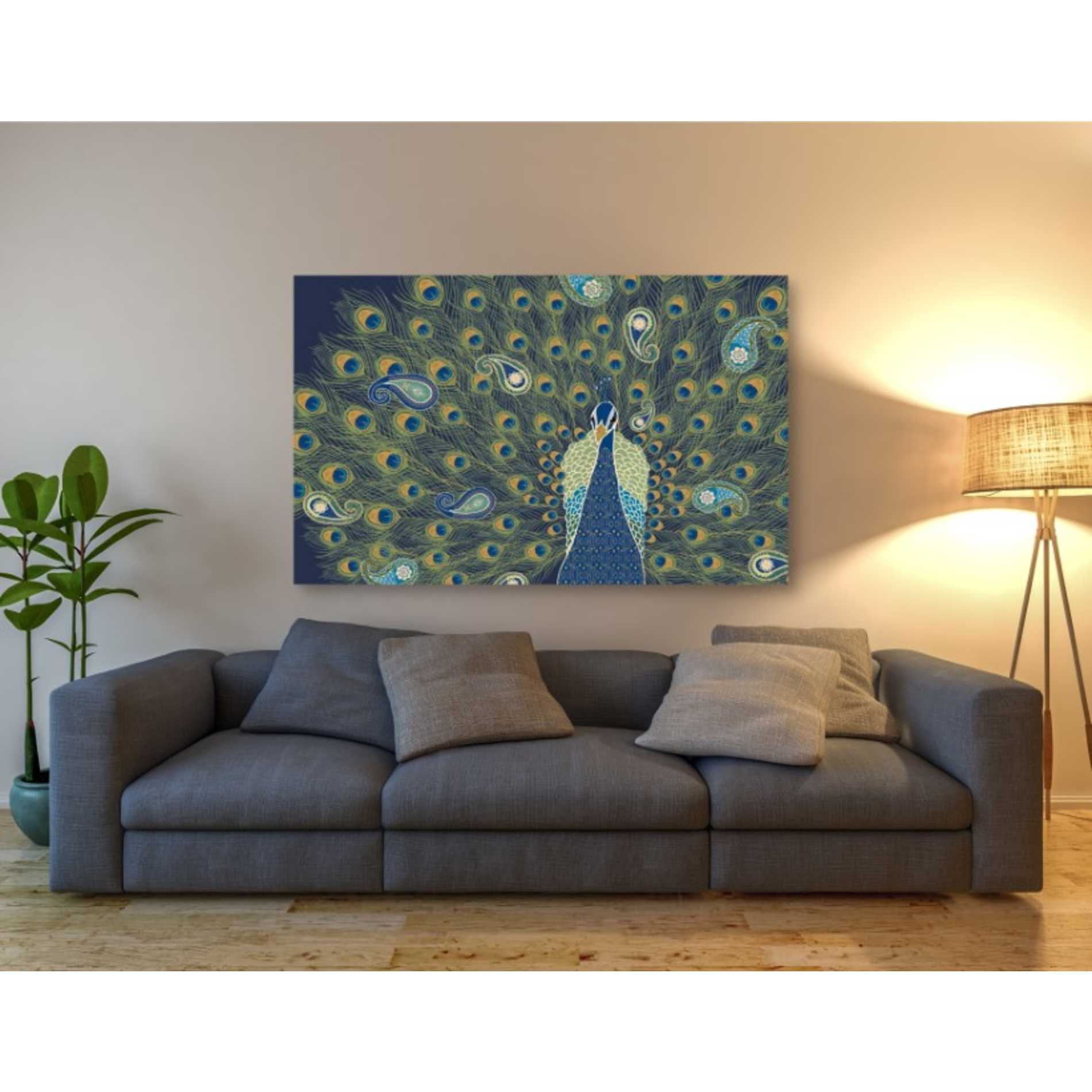 'Peacock Paradise VI' by Veronique Charron, Canvas Wall Art,60 x 40