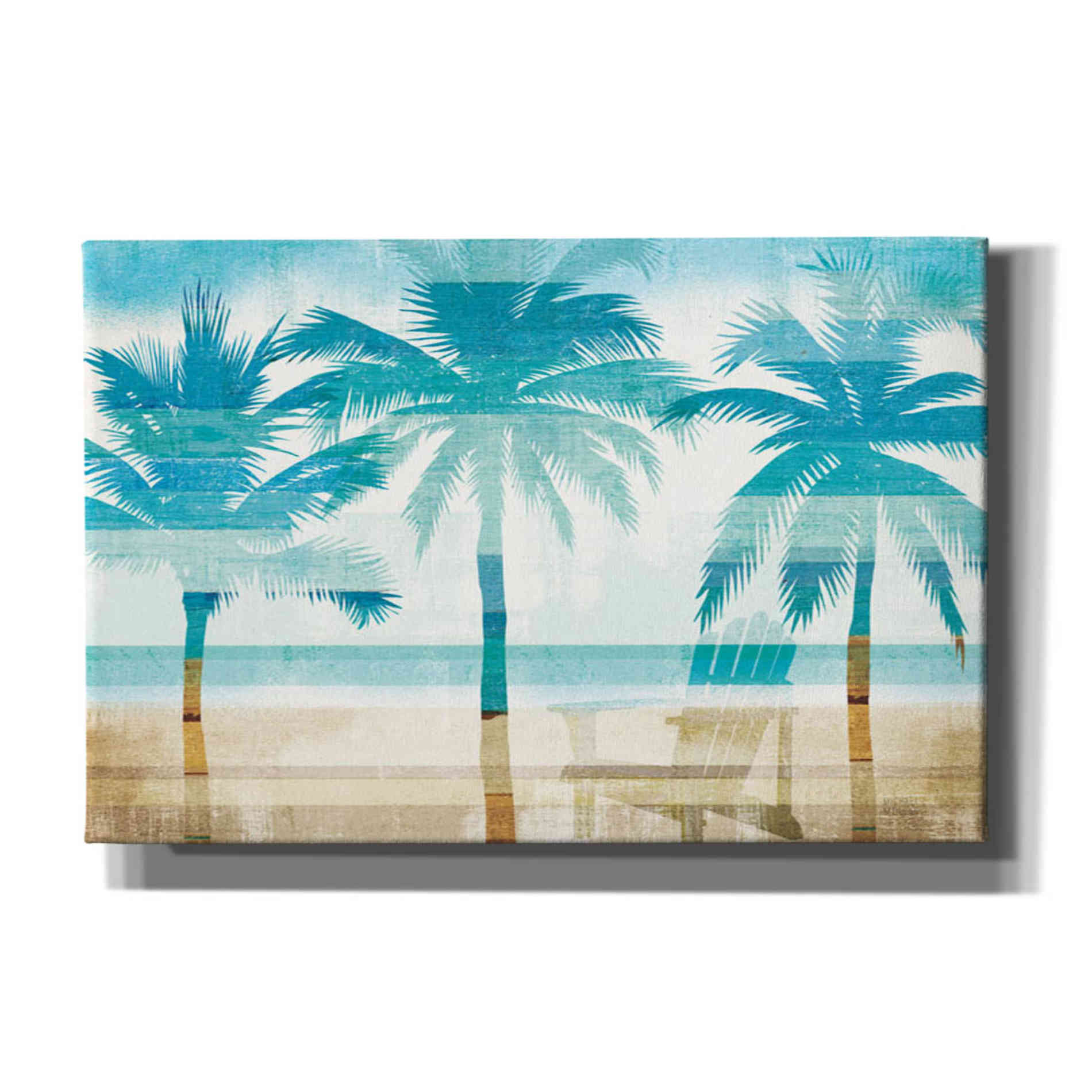 'Beachscape Palms with chair' by Michael Mullan, Canvas Wall Art