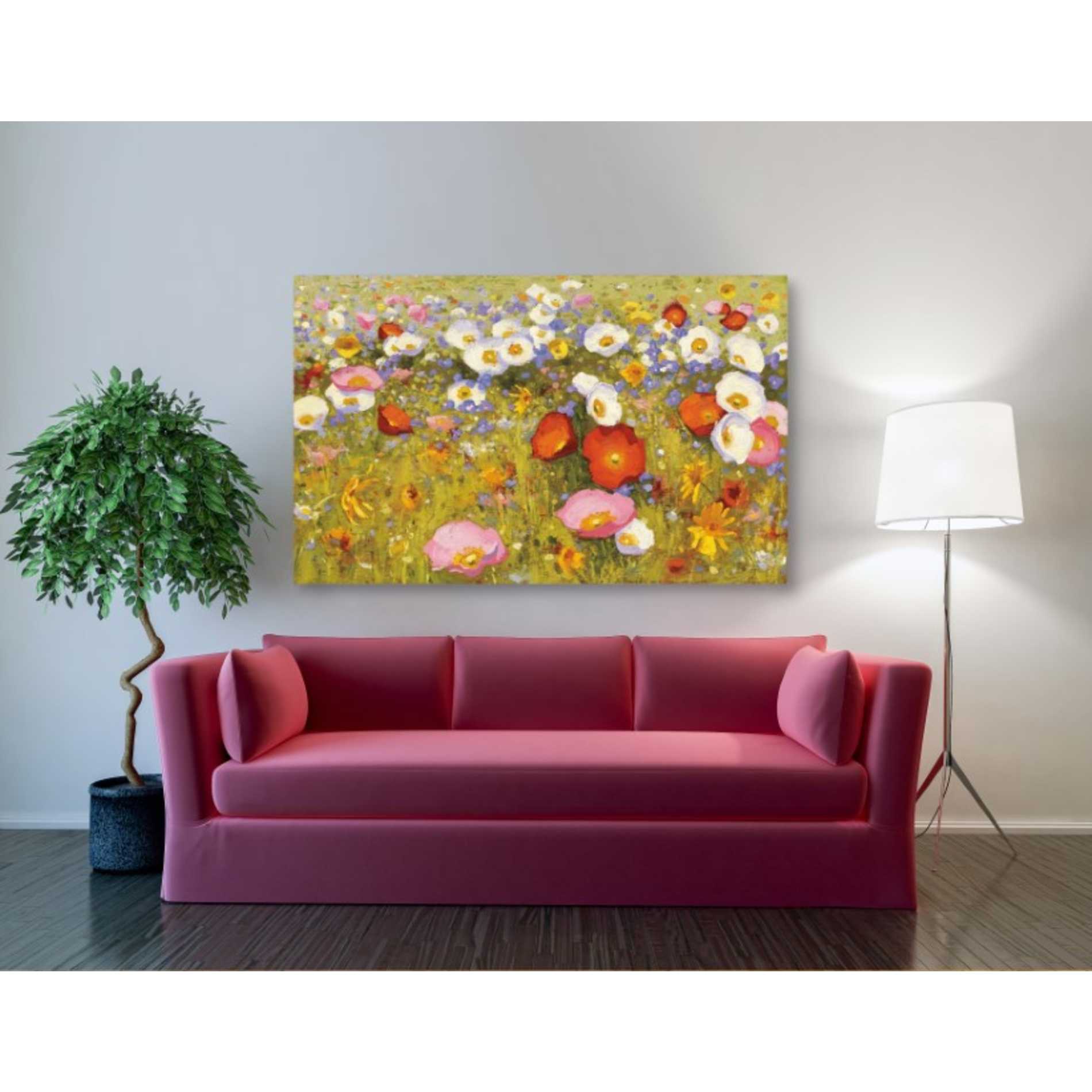 'Champ de Fleur III' by Shirley Novak, Canvas Wall Art,60 x 40