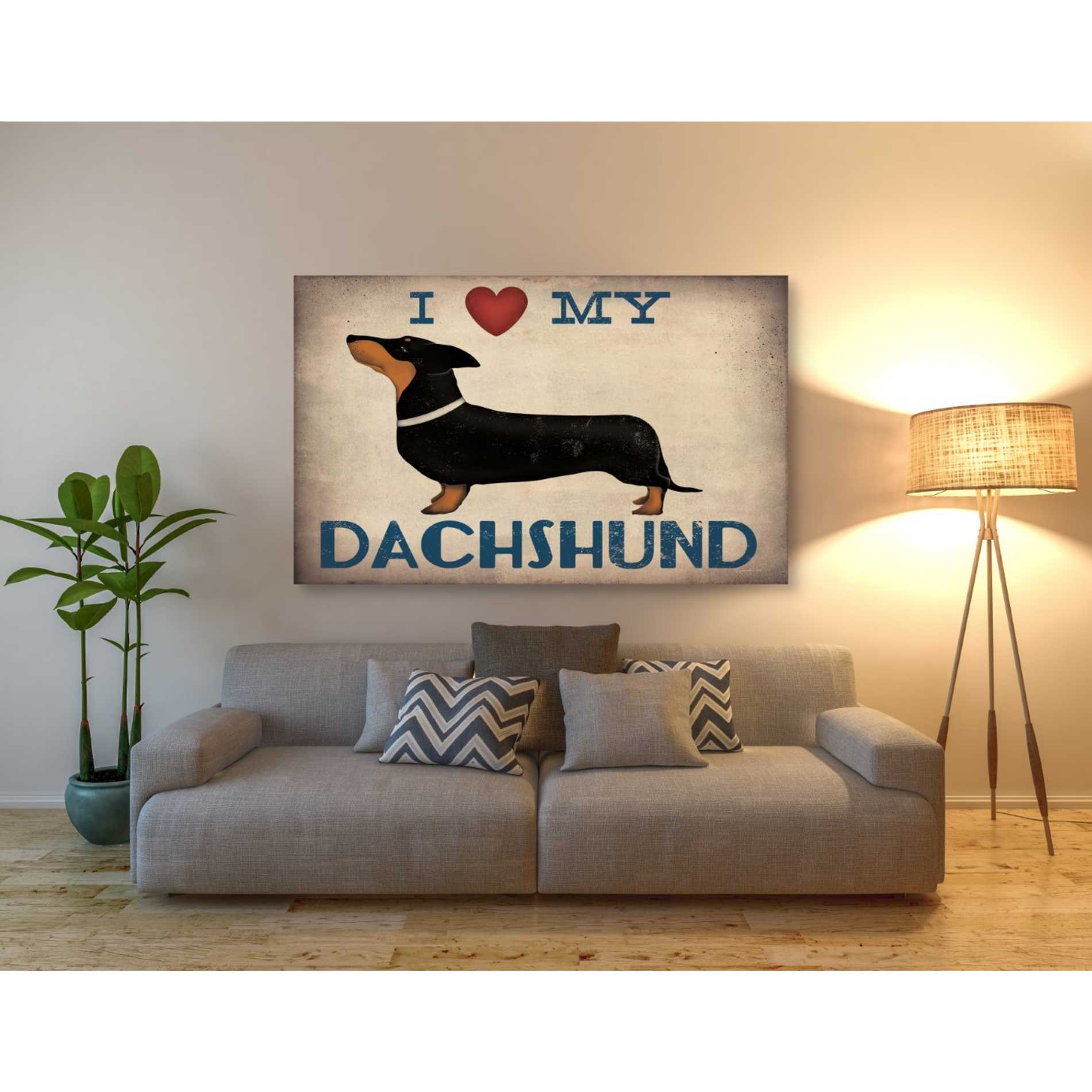'Dachshund Longboards - Love v2' by Ryan Fowler, Canvas Wall Art,40 x 60