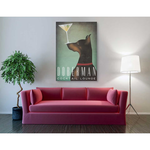 Image of 'Doberman Martini' by Ryan Fowler, Canvas Wall Art,40 x 60