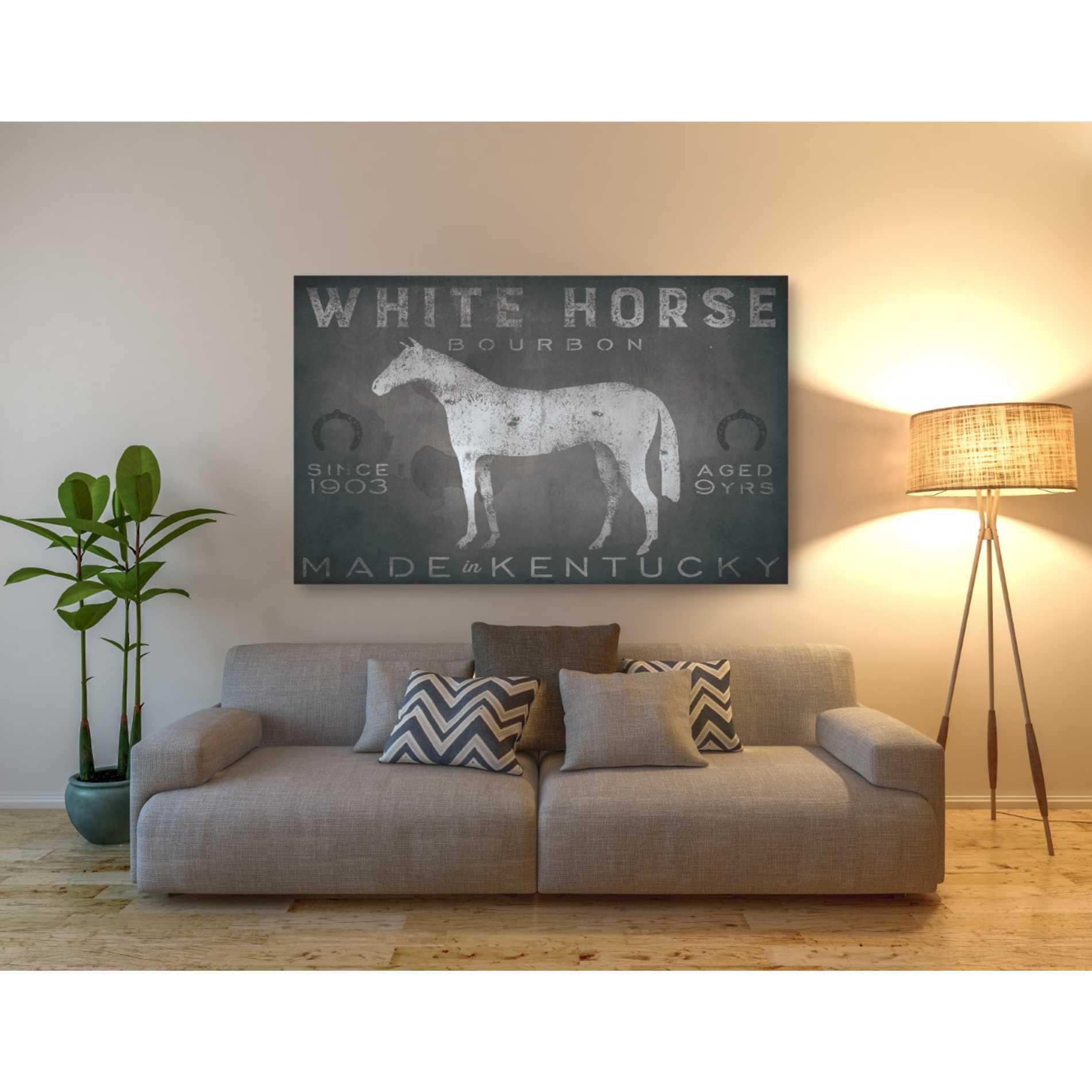 'White Horse with Words' by Ryan Fowler, Canvas Wall Art,40 x 60