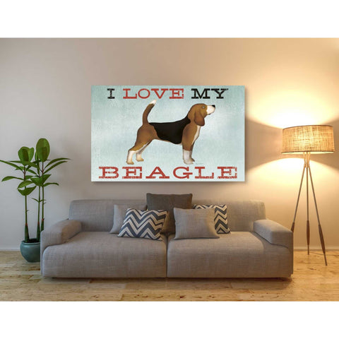 Image of 'Beagle Canoe - I Love My Beagle II' by Ryan Fowler, Canvas Wall Art,40 x 60