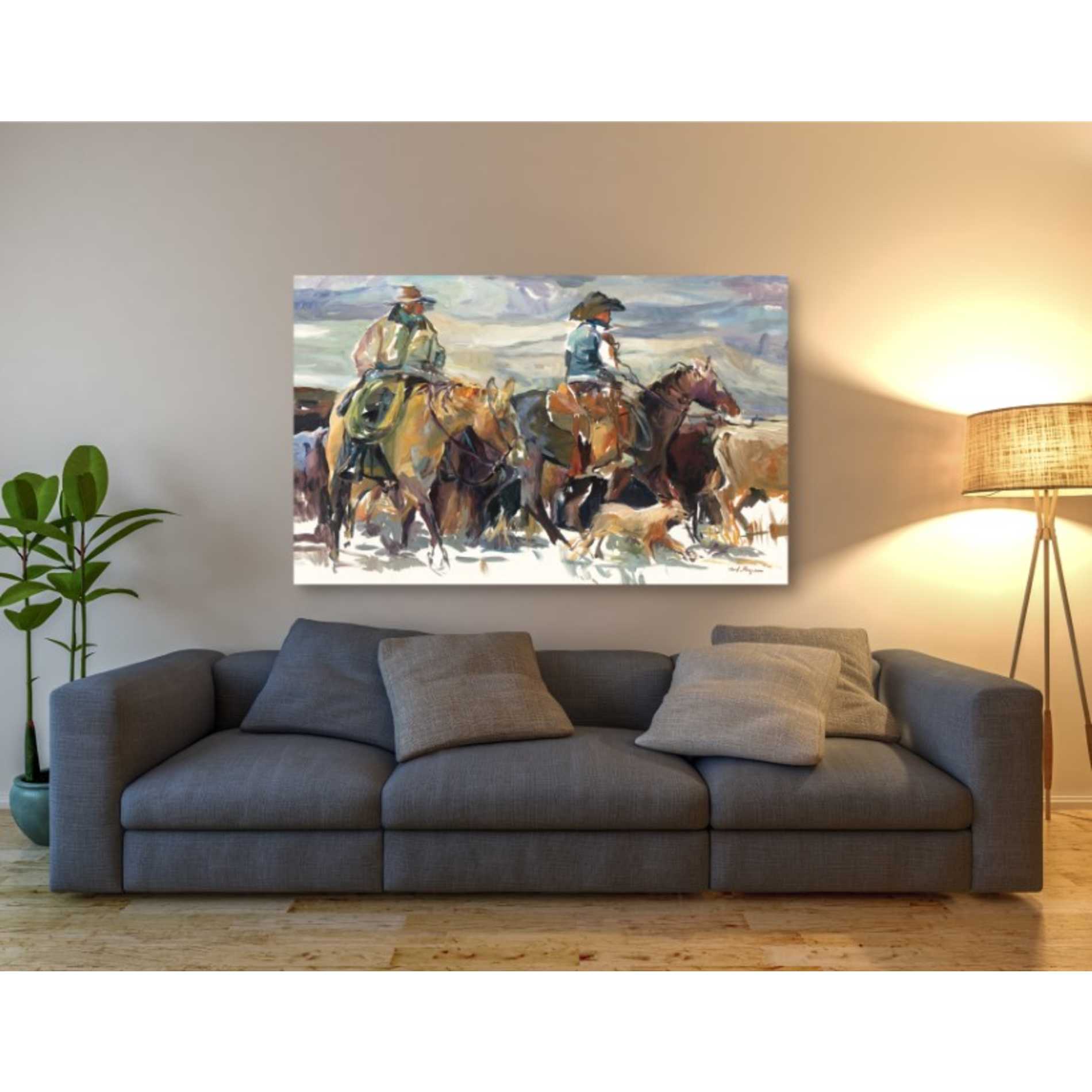 'The Roundup' by Marilyn Hageman, Canvas Wall Art,60 x 40