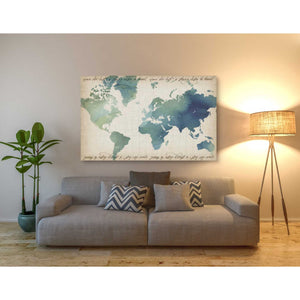 'Watercolor World Map' by Grace Popp Canvas Wall Art,60 x 40