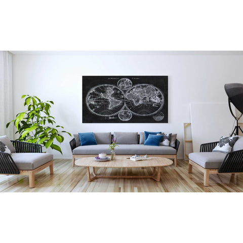 Image of 'Charcoal World Map' by Studio W Canvas Wall Art,60 x 40