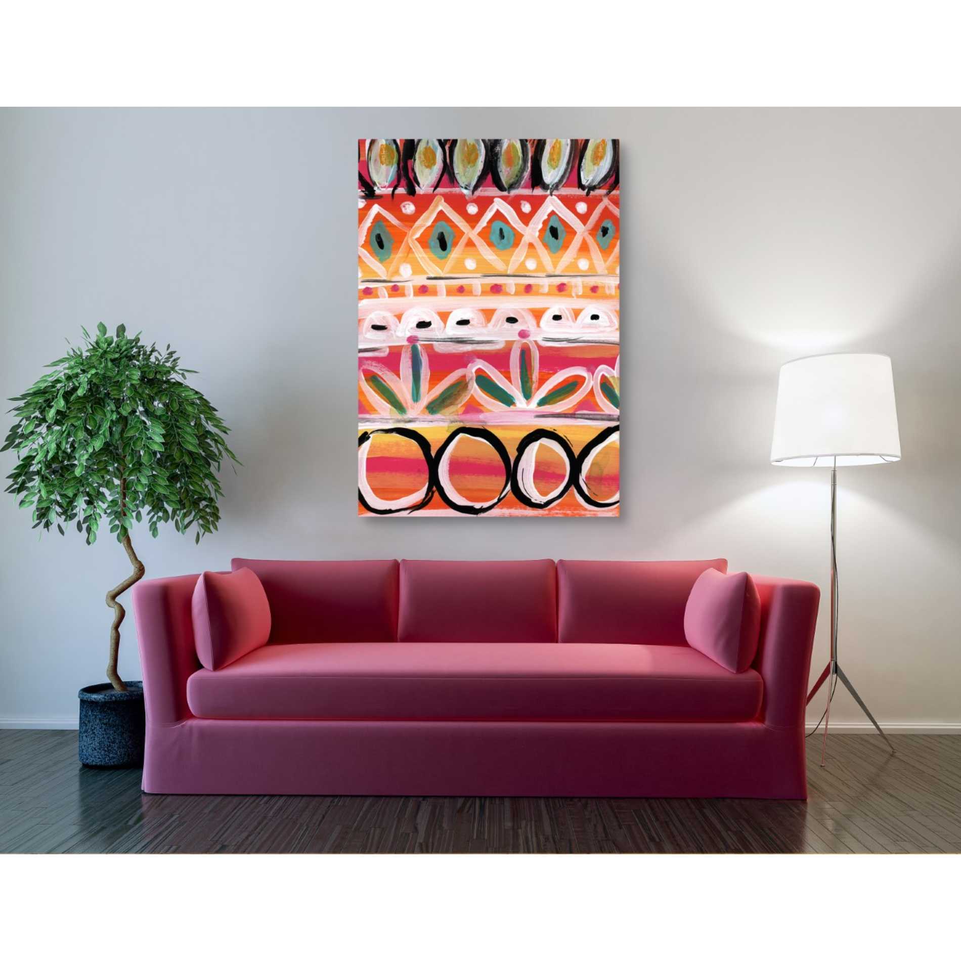 'Fiesta V' by Linda Woods, Canvas Wall Art,40 x 60