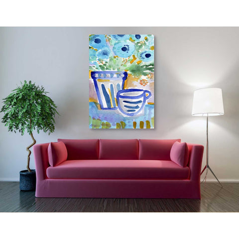 Image of 'Tea And Flowers I' by Linda Woods, Canvas Wall Art,40 x 60