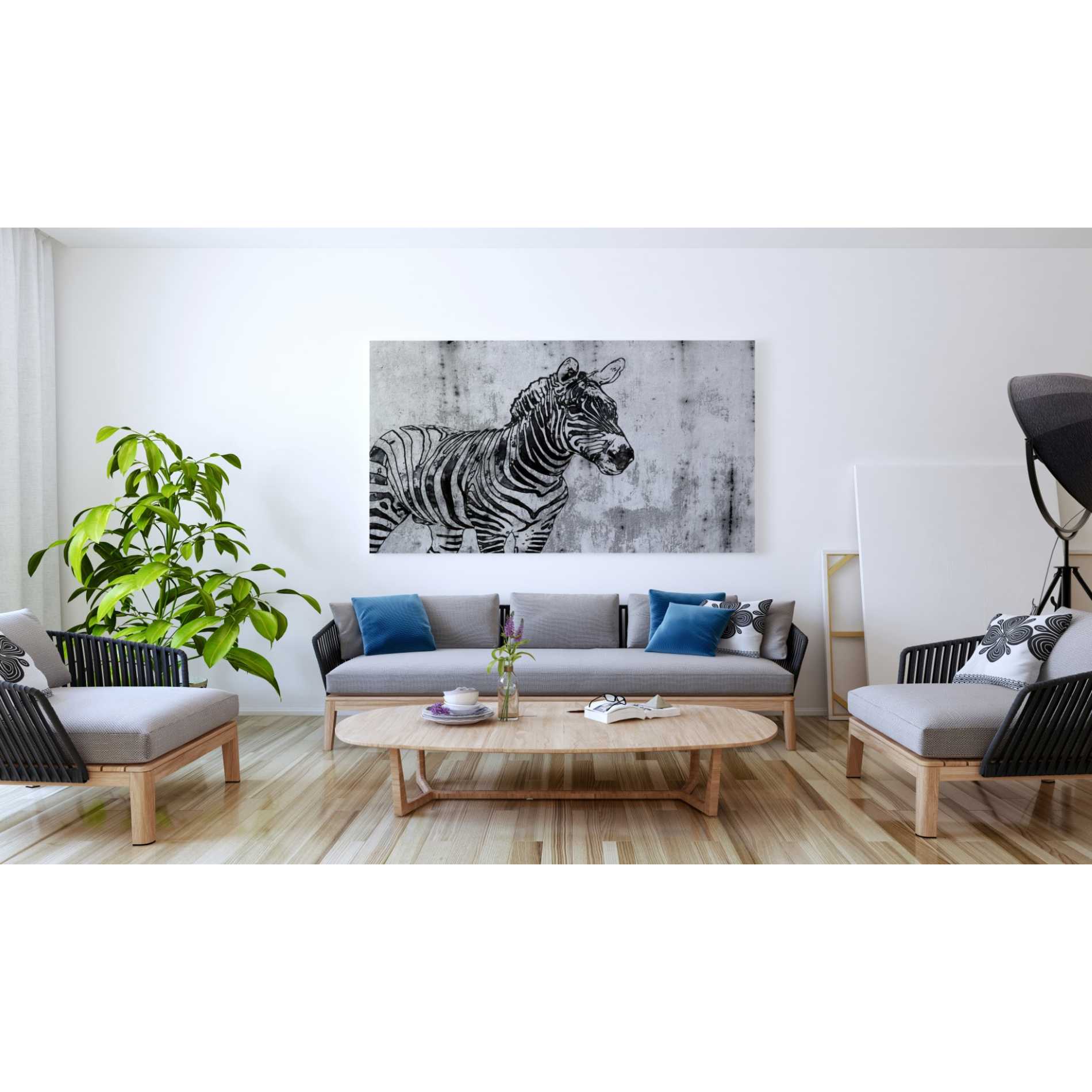 'Rustic Zebra 1' by Irena Orlov, Canvas Wall Art,60 x 40